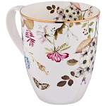 Кружка белая из фарфора с рисунком цветов 400 мл Garden Whisper Porcelain Set  варинант исполнения - 1 | Loft Concept в Тюмени