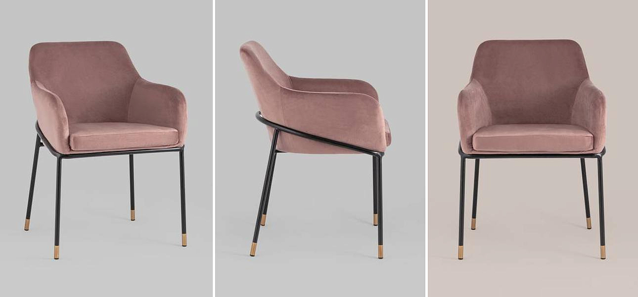 Стул Sandra Chair Пыльно-Розовый Велюр Стул Sandra Chair Пыльно-Розовый Велюр - Loft-Concept в Тюмени