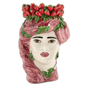 Ваза VASE STRAWBERRIES HEAD LADY BIG Red
