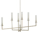 Люстра с 6-ю белыми матовыми плафонами из стекла в форме цилиндра Longitude варинант исполнения - 5 | Loft Concept в Тюмени