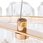 Люстра подвесная многослойная с прозрачными хрустальными трубками и золотистым каркасом Hexagon Tube Light варинант исполнения - 4 | Loft Concept в Тюмени