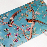 Банкетка из массива бука с цветочным принтом Turquoise Beige Chinoiserie Imperial  Garden Banquette варинант исполнения - 2 | Loft Concept в Тюмени