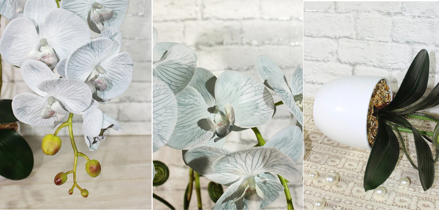 Декоративный искусственный цветок Orchid gray Декоративный искусственный цветок Orchid gray - Loft-Concept в Тюмени