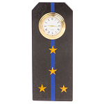 Часы погон подарочные настольные Авиация ВМФ из натурального камня Змеевик Military Clock варинант исполнения - 7 | Loft Concept в Тюмени