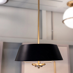 Подвесной светильник с конусовидным металлическим абажуром черного цвета Kichler варинант исполнения - 11 | Loft Concept в Тюмени