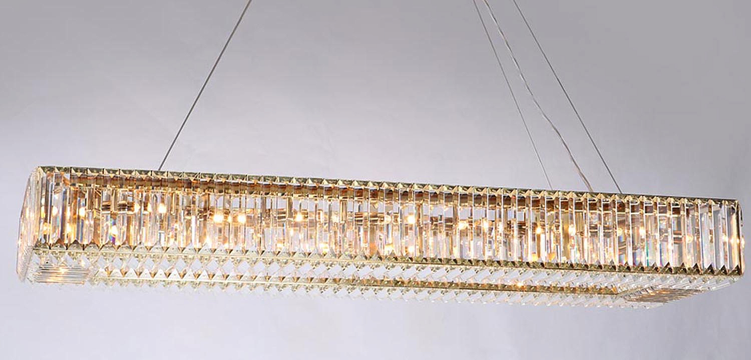 Люстра Darleen Crystal Gold Rectangular Chandelier Люстра Darleen Crystal Gold Rectangular Chandelier - Loft-Concept в Тюмени