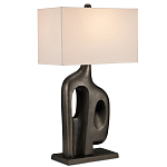 Настольная лампа с прямоугольным тканевым абажуром на фигурном каркасе Brutilist  варинант исполнения - 2 | Loft Concept в Тюмени