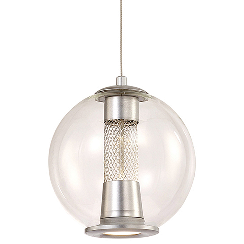 Подвесной светильник с плафоном в форме шара Inner Gleam Orb silver Прозрачное Стекло Серебряный Подвесной светильник с плафоном в форме шара Inner Gleam Orb silver Прозрачное Стекло Серебряный в Тюмени | Loft Concept