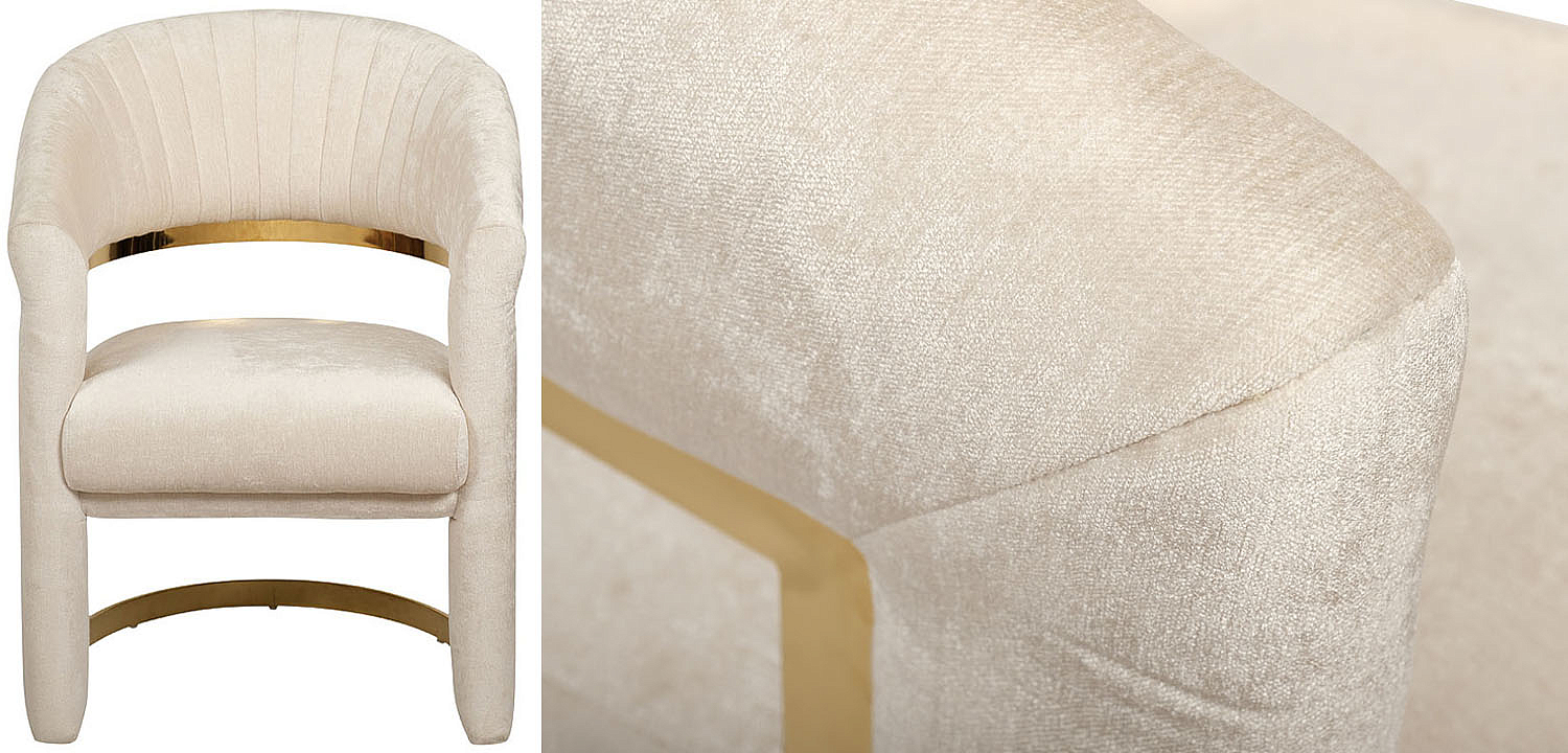 Полукресло Valbonne Chair cream velour Полукресло Valbonne Chair cream velour - Loft-Concept в Тюмени