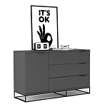 Комод цвета графит с 3-мя ящиками Strict Lines  варинант исполнения - 3 | Loft Concept в Тюмени