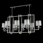 Люстра прямоугольной формы с 8-ю цилиндрическими плафонами из стекла Laurent варинант исполнения - 4 | Loft Concept в Тюмени