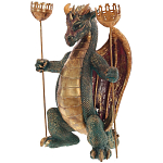 Подсвечник в виде дракона Dragon Candlestick Green Gold варинант исполнения - 3 | Loft Concept в Тюмени