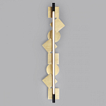 Бра вертикальное черного цвета с золотыми кругами и квадратами Gravyura варинант исполнения - 3 | Loft Concept в Тюмени