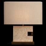 Настольная лампа с прямоугольным основанием из натурального камня c тканевым абажуром Lapis Tiburtinus варинант исполнения - 2 | Loft Concept в Тюмени