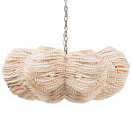 Круглая люстра волнистой формы с декором из круглых деревянных бусин White Wooden Beads Chandelier варинант исполнения - 1 | Loft Concept в Тюмени