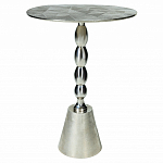 Кофейный столик с рельефной столешницей из металла Aplika Silver варинант исполнения - 1 | Loft Concept в Тюмени