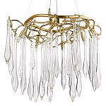 Люстра с хрустальными подвесками в виде капель Droplet Crystal Gold Chandelier 6 варинант исполнения - 1 | Loft Concept в Тюмени