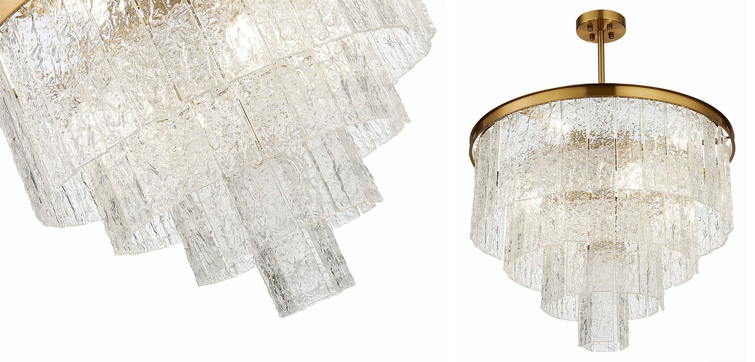 Люстра Renea Textured Glass Chandelier Brass D60 Люстра Renea Textured Glass Chandelier Brass D60 - Loft-Concept в Тюмени