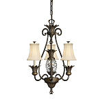 Люстра бронзового цвета с 3-мя кремовыми текстильными абажурами Hinkley варинант исполнения - 1 | Loft Concept в Тюмени