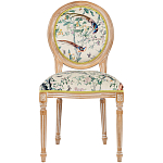 Стул из массива бука бежевый с изображением птиц и цветов Beige Green Chinoiserie Birds Garden Chair варинант исполнения - 1 | Loft Concept в Тюмени