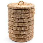 Плетеная корзина с крышкой из плетеного бананового дерева Zuwena Wicker Basket варинант исполнения - 2 | Loft Concept в Тюмени