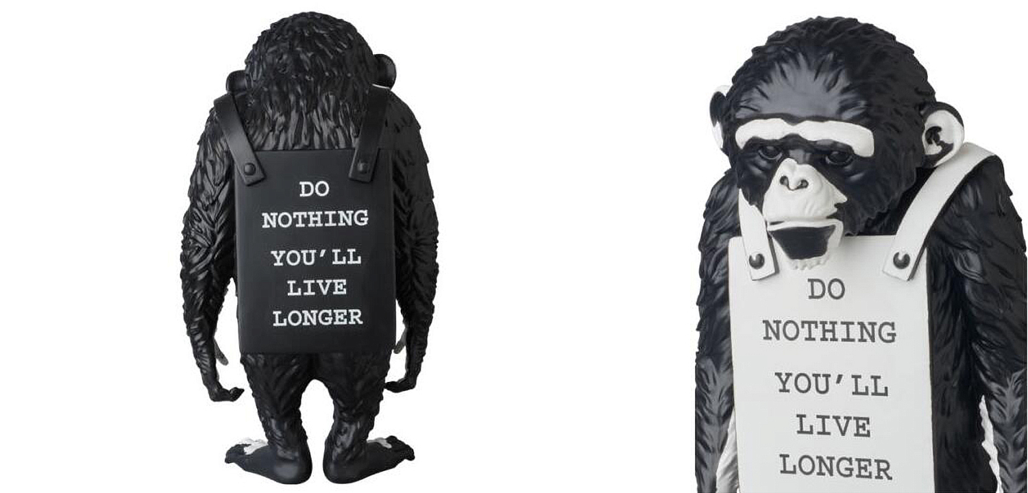 Статуэтка Banksy Lying Monkey Black and White Статуэтка Banksy Lying Monkey Black and White - Loft-Concept в Тюмени