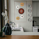 Бра с круглым белым плафоном и черной центральной деталью Natural Harmonie  варинант исполнения - 2 | Loft Concept в Тюмени