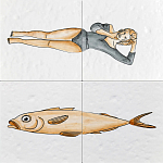 Плитка с узором Рыба Русалка варинант исполнения - 2 | Loft Concept в Тюмени