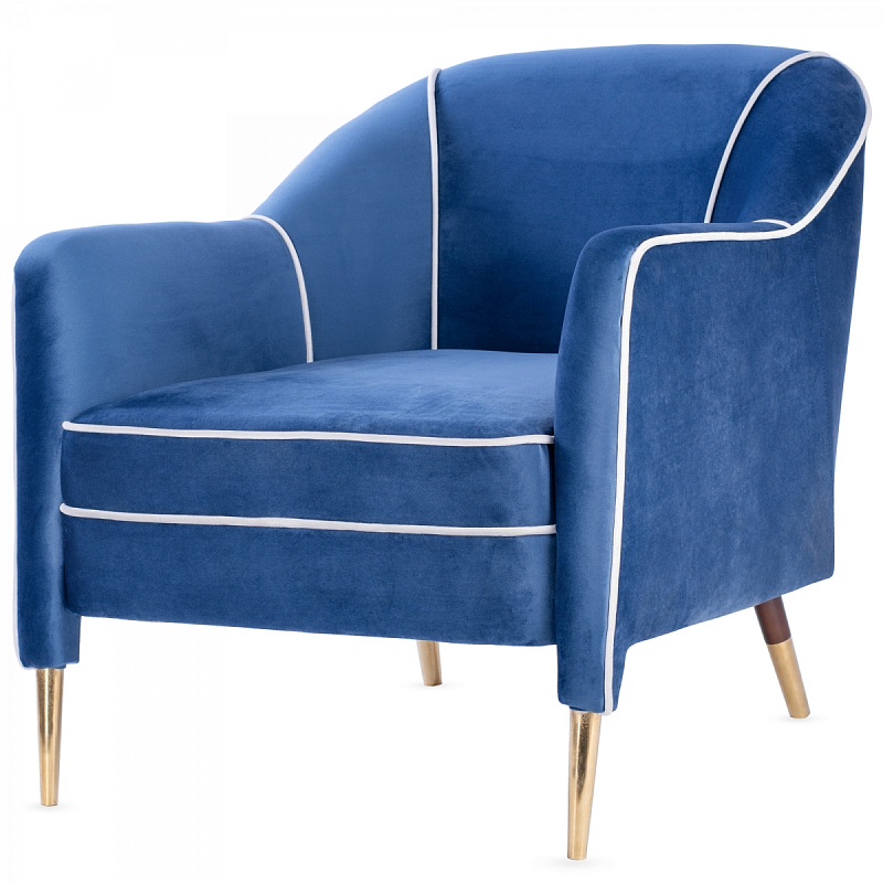 Кресло Gio Ponti Unique Armchair Латунь Синий Коричневый Кресло Gio Ponti Unique Armchair Латунь Синий Коричневый в Тюмени | Loft Concept