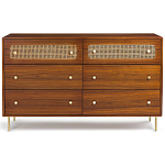 Комод с 6-ю ящиками с декором из ротанга Degarmo Chest of Drawers варинант исполнения - 2 | Loft Concept в Тюмени