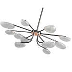 Люстра черного цвета с 12-ю прозрачными плафонами овальной формы Iona chandelier варинант исполнения - 3 | Loft Concept в Тюмени