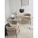Кресло полукруглое мягкое с буклированной обивкой Armchair with Boucle Upholstery варинант исполнения - 7 | Loft Concept в Тюмени