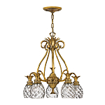 Люстра цвета латунь с 5-ю плафонами из рельефного стекла в форме ананаса Hinkley варинант исполнения - 2 | Loft Concept в Тюмени