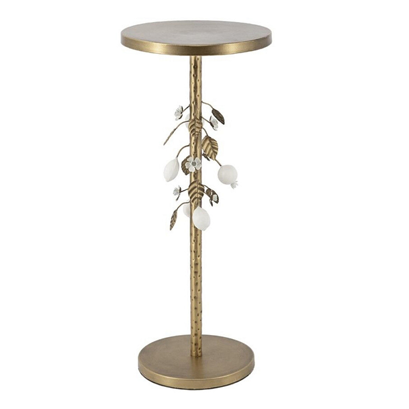 Столик золотистый с цветочной композицией на основании Forest Fairy Tale Золотой Белый в Тюмени | Loft Concept 