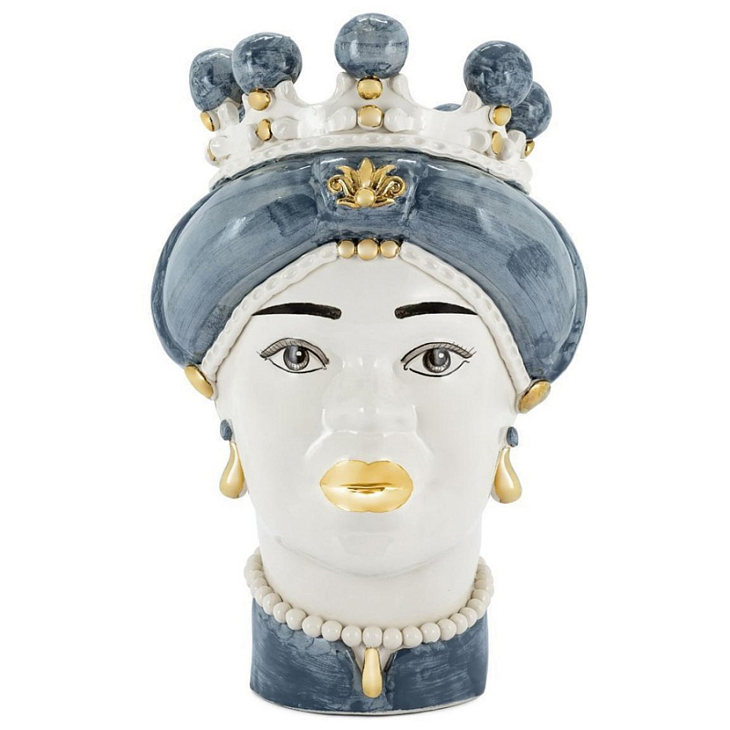Ваза Vase Moro Lady Medium New Grey Gold Белый Серо-голубой Ваза Vase Moro Lady Medium New Grey Gold Белый Серо-голубой в Тюмени | Loft Concept
