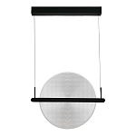 Светодиодный подвесной светильник круглой формы с металлическим черным каркасом Marble Glow варинант исполнения - 4 | Loft Concept в Тюмени