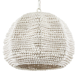 Подвесной светильник в форме купола с декором из круглых деревянных бусин White Wooden Beads Chandelier варинант исполнения - 3 | Loft Concept в Тюмени