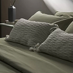 Чехол на подушку мятного цвета с бахромой и объемным узором Ethnic mix варинант исполнения - 6 | Loft Concept в Тюмени