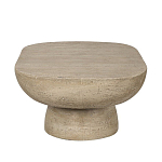 Столик кофейный кремового цвета с овальной столешницей и круглым основанием Cream Dalmen Table варинант исполнения - 3 | Loft Concept в Тюмени