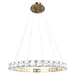 Люстра круглая подвесная с хрустальными элементами на золотом основании Диаметр 79 см Ring Horizontal варинант исполнения - 1 | Loft Concept в Тюмени