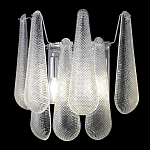 Бра с подвесками из рифленного стекла в форме капель на основании цвета хром Textured Glass варинант исполнения - 3 | Loft Concept в Тюмени