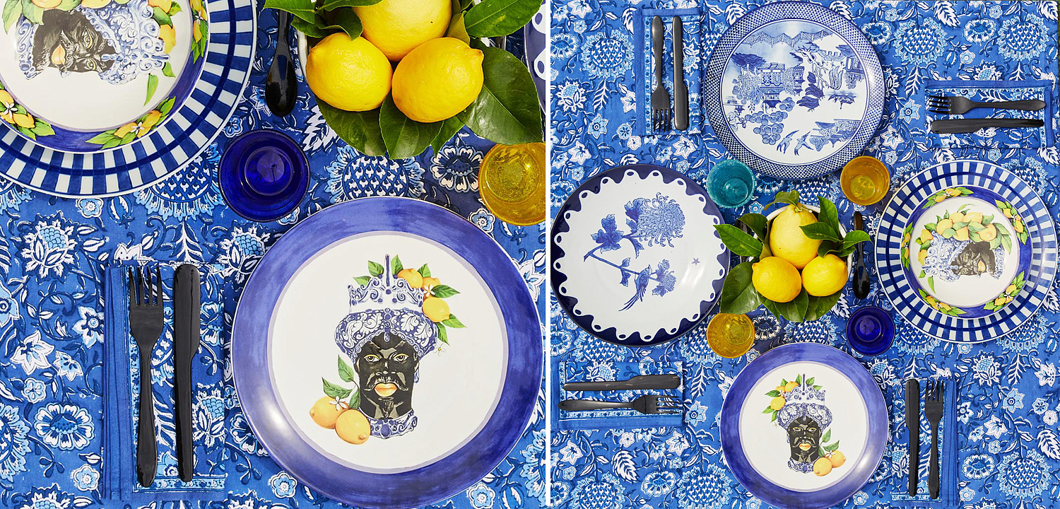Тарелка Abhika PLATE MORO HEAD D 28,5 Blue Тарелка Abhika PLATE MORO HEAD D 28,5 Blue - Loft-Concept в Тюмени