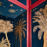 Обои с вышивкой ручной работы Deco Palms Original colourway on velvet варинант исполнения - 2 | Loft Concept в Тюмени