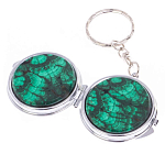 Зеркало брелок карманное двухстороннее из натурального камня Малахит Stone Mirrors варинант исполнения - 5 | Loft Concept в Тюмени