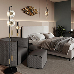 Бра с черным основанием и золотистым декором Bruno варинант исполнения - 5 | Loft Concept в Тюмени