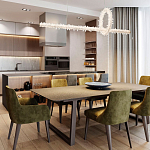 Подвесной линейный светильник Gilbertine Crystals Linear Hanging Lamp варинант исполнения - 4 | Loft Concept в Тюмени