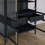 Витрина Primo со стеклянными фасадами и 2 ящиками Черный дуб варинант исполнения - 7 | Loft Concept в Тюмени