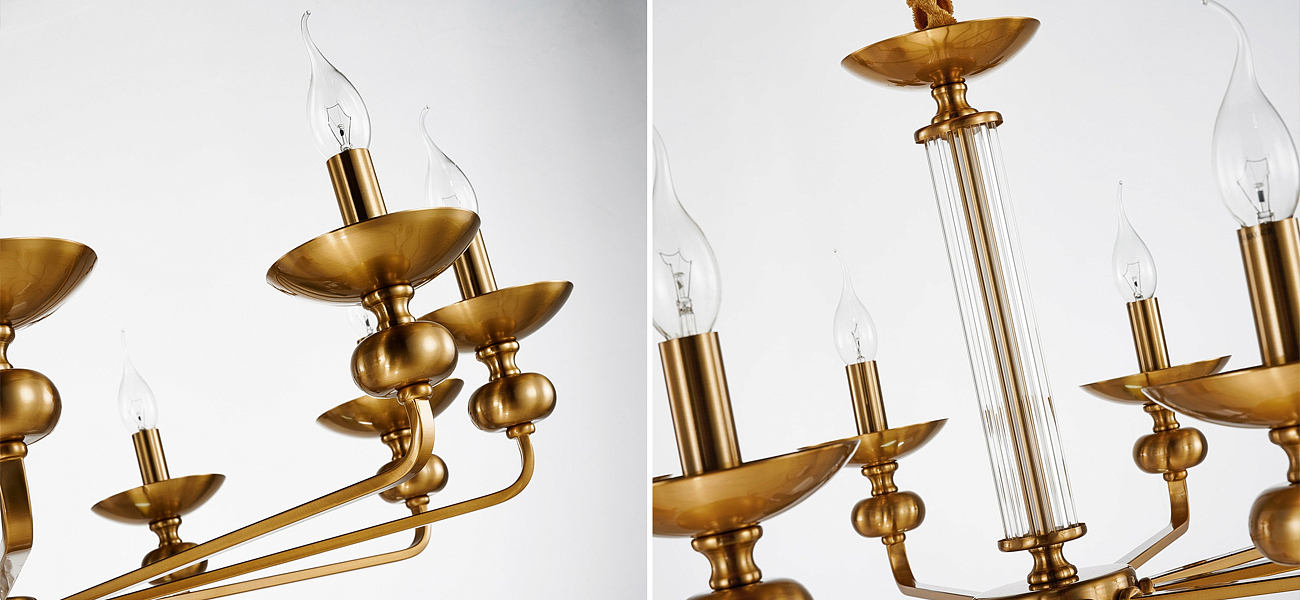 Люстра бронзового цвета со стеклянным декором Candelabrum D91 см Люстра бронзового цвета со стеклянным декором Candelabrum D91 см - Loft-Concept в Тюмени