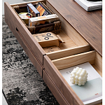 Кофейный стол из массива дерева с выдвижными ящиками Coffee Walnut Table варинант исполнения - 3 | Loft Concept в Тюмени