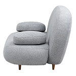 Двухместный диван с мягкой обивкой из ткани серый на деревянных ножках Michael Sofa Grey варинант исполнения - 3 | Loft Concept в Тюмени